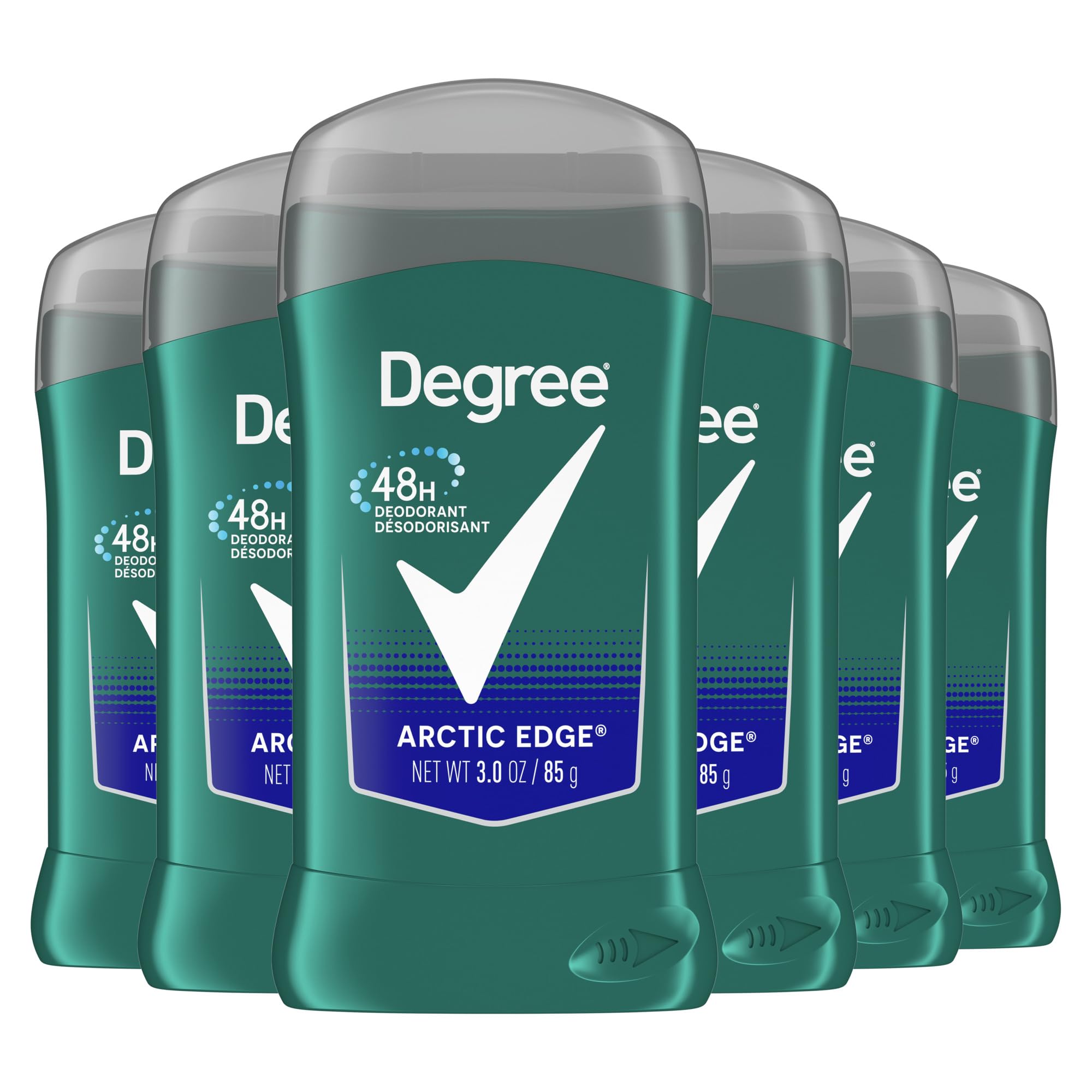 Degree Men Original Aluminum Free Deodorant for Men, 48-Hour Odor Protection, Arctic Edge 3 Ounce (Pack of 6)