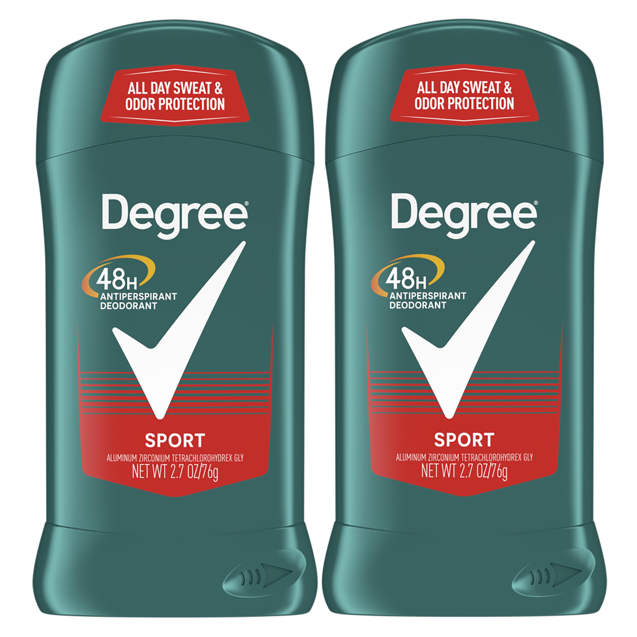 Degree Men Original Protection Antiperspirant Deodorant Sport Twin Pack 48-Hour Sweat & Odor Protection Antiperspirant For Men 2.7 oz