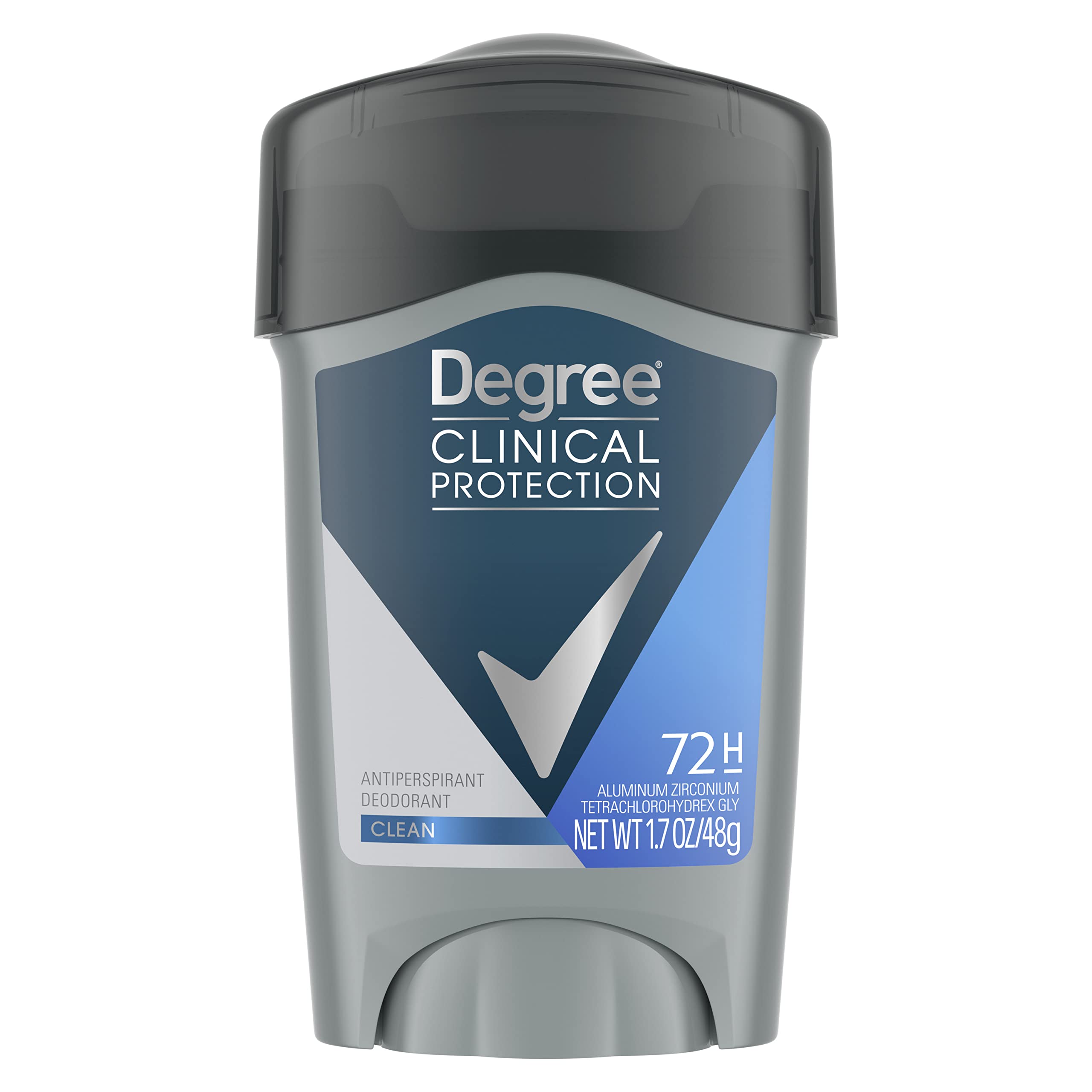 Degree Men Antiperspirant Deodorant Clean 72-Hour Sweat & Odor Protection Prescription-Strength Antiperspirant For Men with MotionSense Technology 1.7 oz