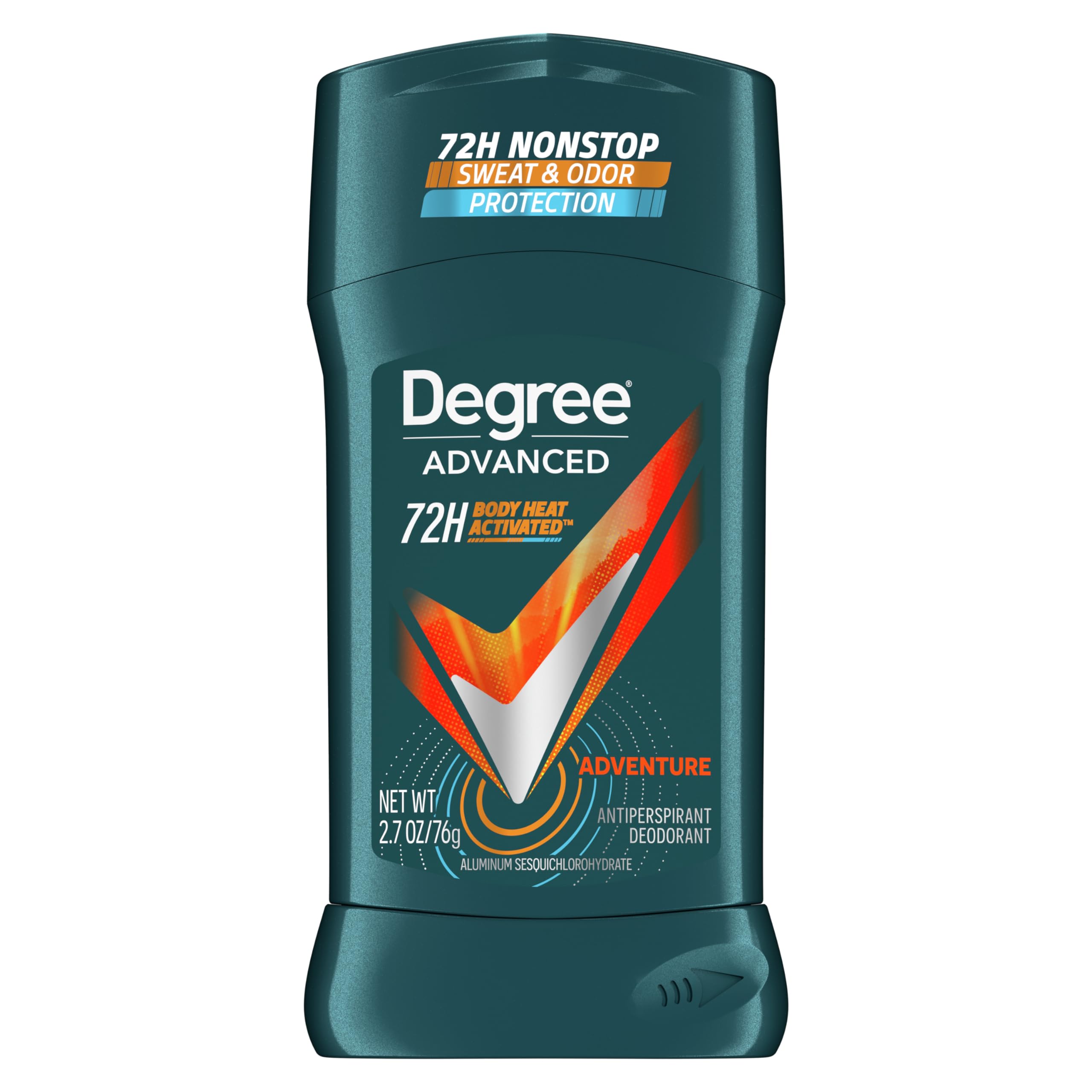 Degree Men Antiperspirant Deodorant Adventure 72-Hour Sweat and Odor Protection Antiperspirant For Men With Body Heat Activated Technology 2.7 oz