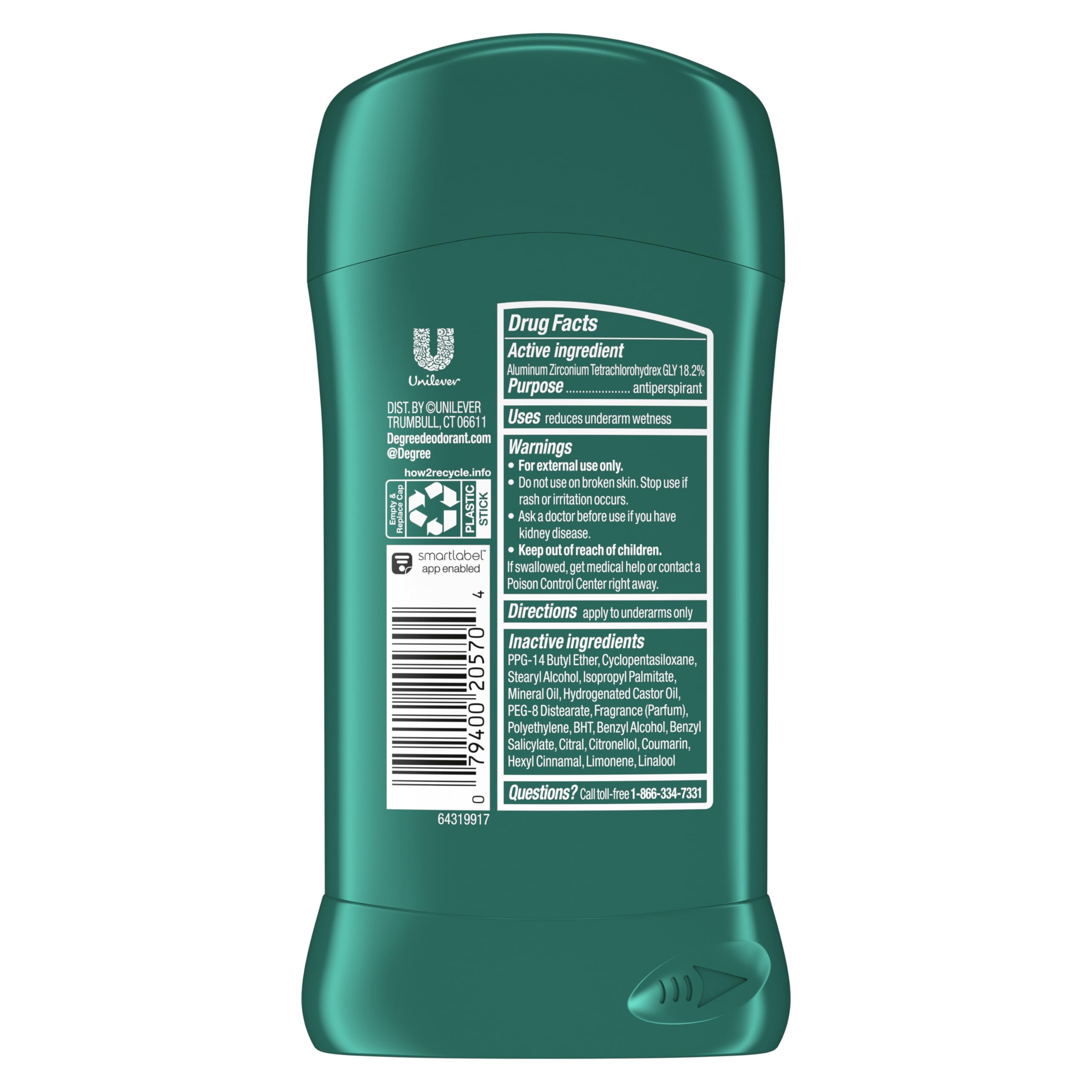 Degree Men Dry Protection Antiperspirant, Cool Comfort, 2.7 oz., Pack of 6