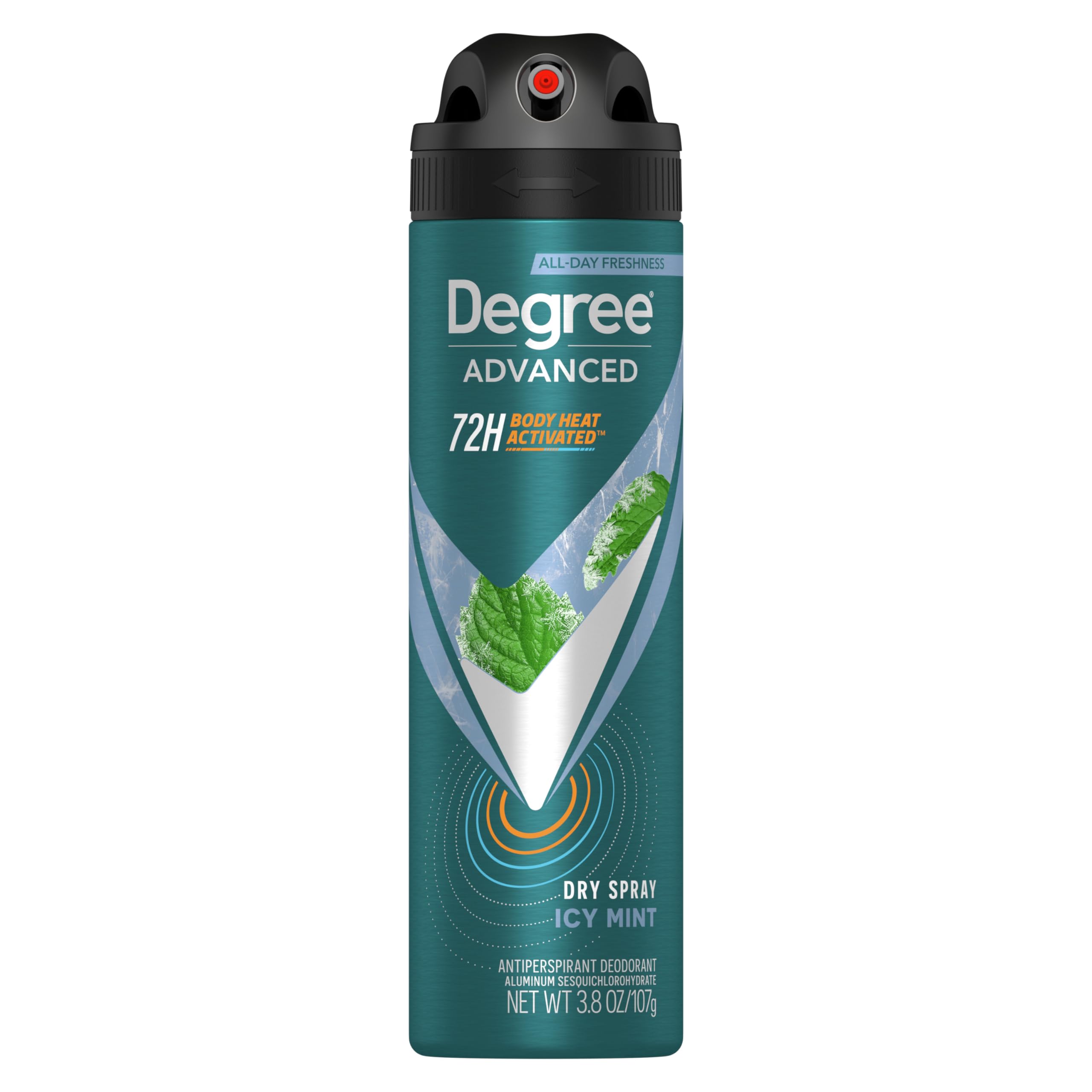 Degree Men Antiperspirant Deodorant Dry Spray Icy Mint 72-Hour Sweat and Odor Protection Deodorant For Men With Body Heat Activated Technology 3.8 oz
