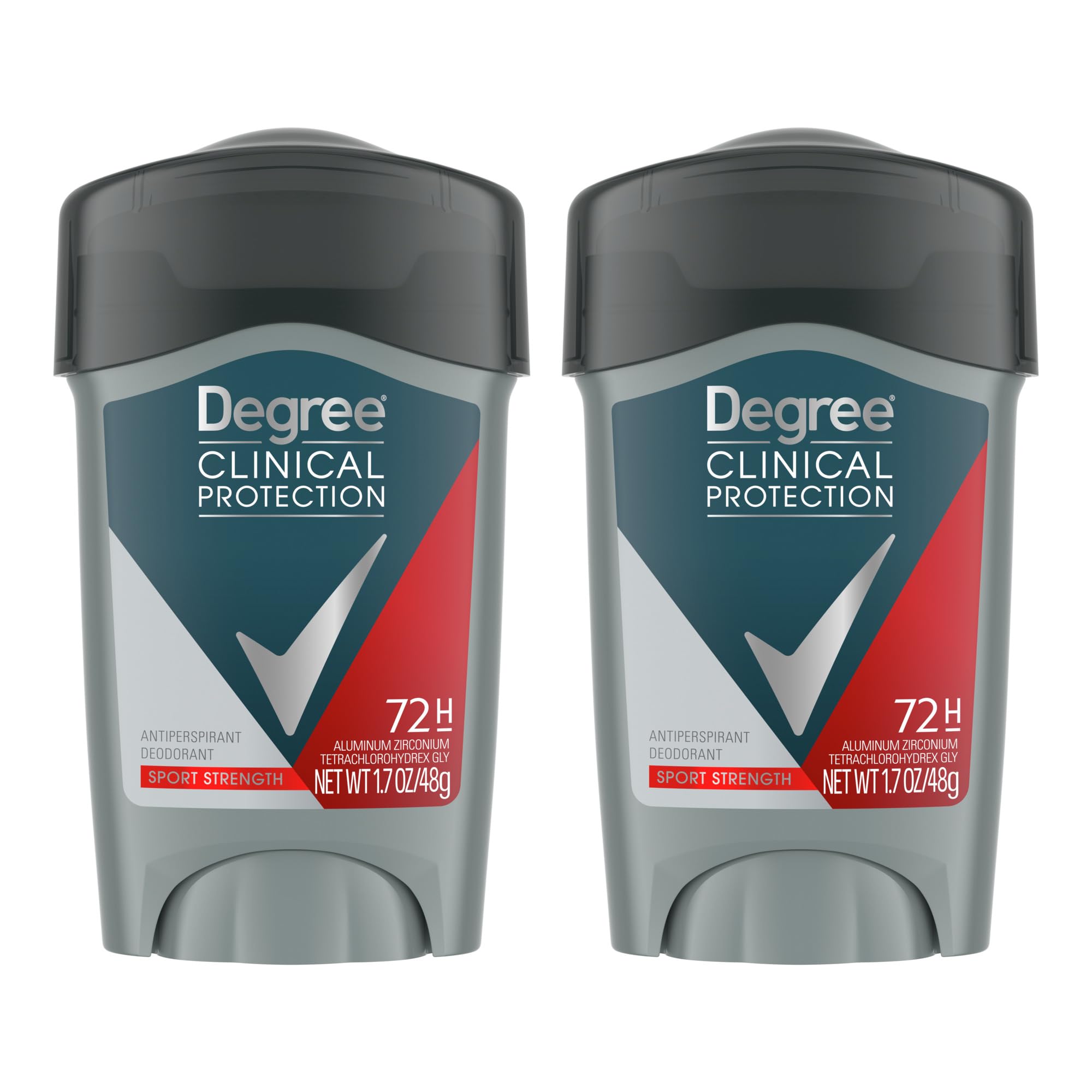 Degree Men Antiperspirant Deodorant Sport Strength,72-Hour Sweat & Odor Protection Prescription-Strength Antiperspirant For Men with MotionSense Technology, 1.7 oz (Pack of 2)