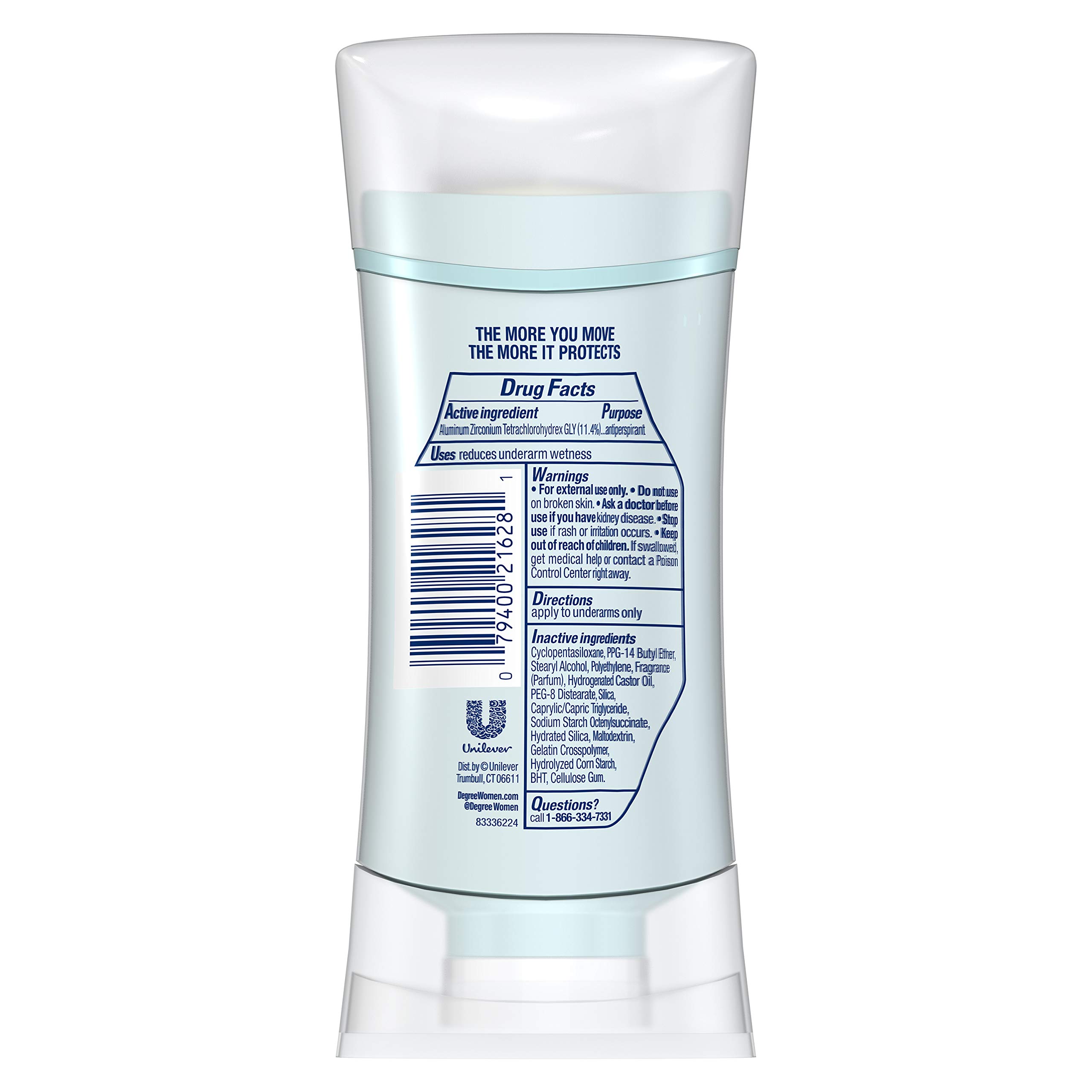 Degree UltraClear Antiperspirant for Women Protects from Deodorant Stains Pure Clean Deodorant for Women 2.6 oz