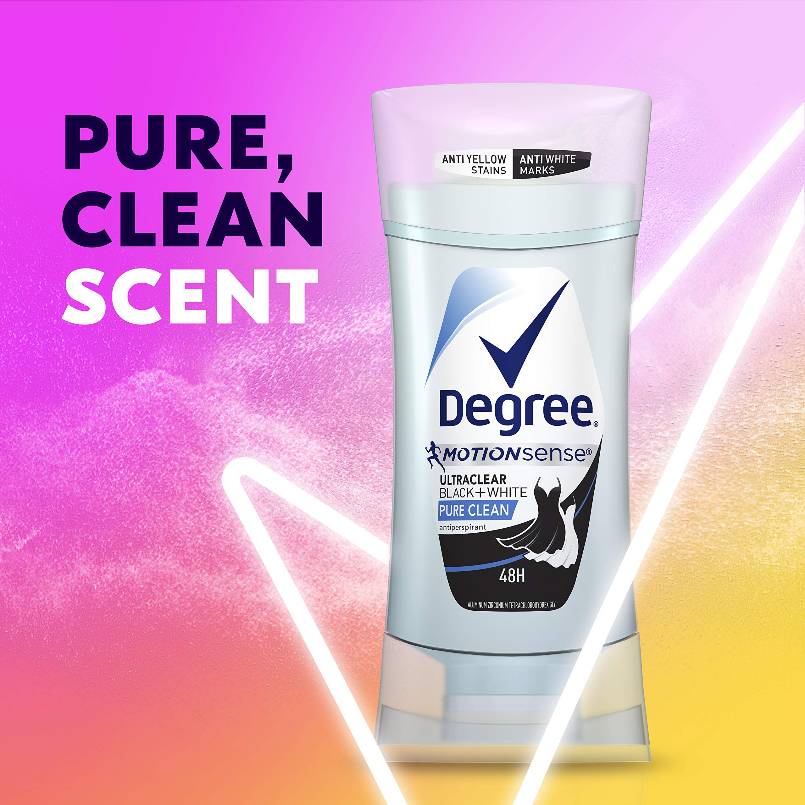 Degree UltraClear Antiperspirant for Women Protects from Deodorant Stains Pure Clean Deodorant for Women 2.6 oz