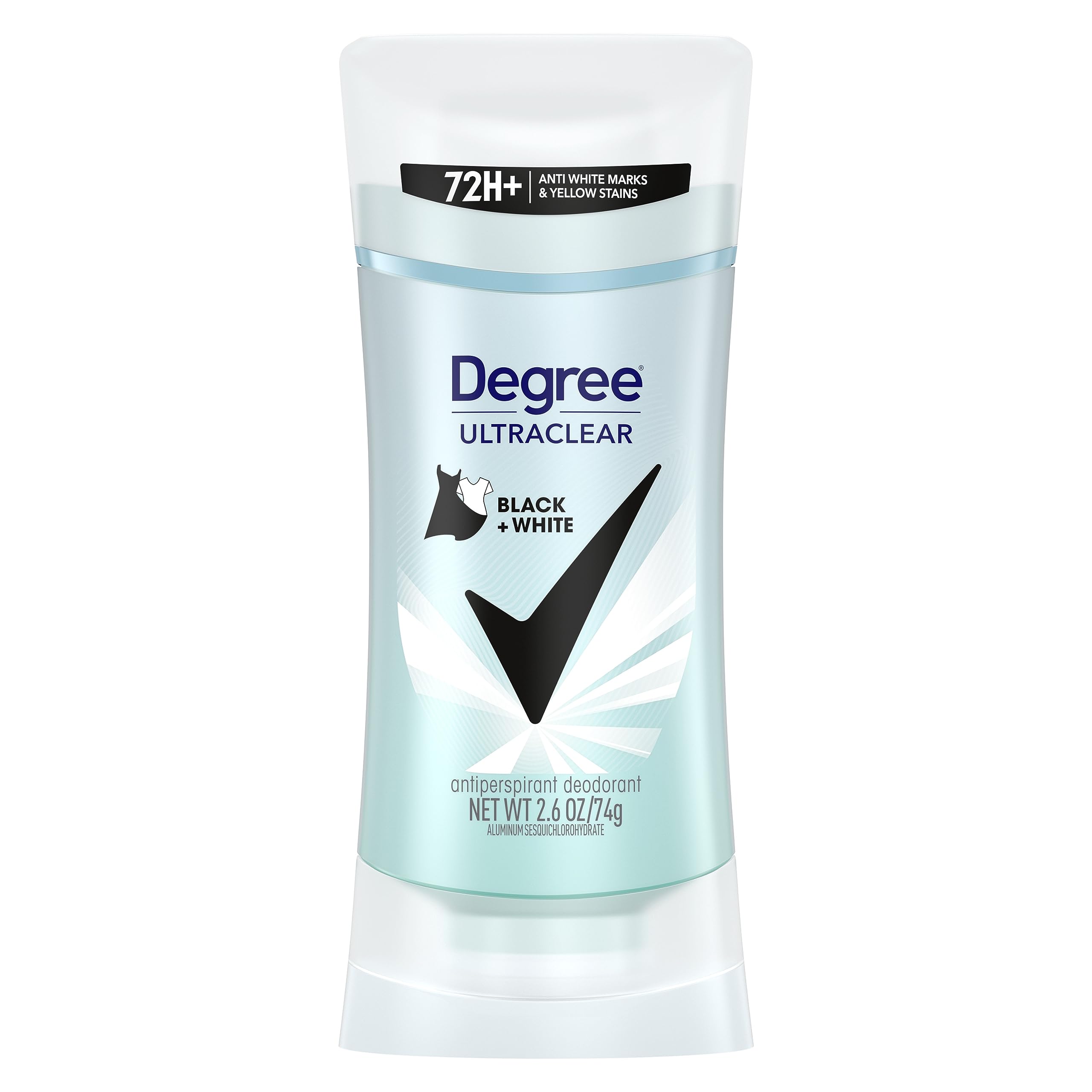 Degree UltraClear Antiperspirant Deodorant Black+White Anti White Marks and Yellow Stains Deodorant for Women 2.6 oz