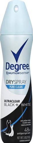Degree UltraClear Antiperspirant Dry Spray Protects from Deodorant Stains Pure Clean Deodorant for Women 3.8 oz