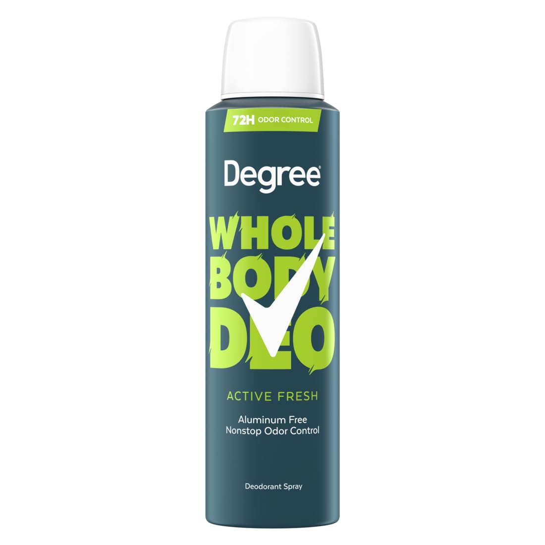 Degree Men Whole Body Deodorant Spray for Men, Active Fresh Scent, Aluminum Free 72H Odor Protection 4 oz