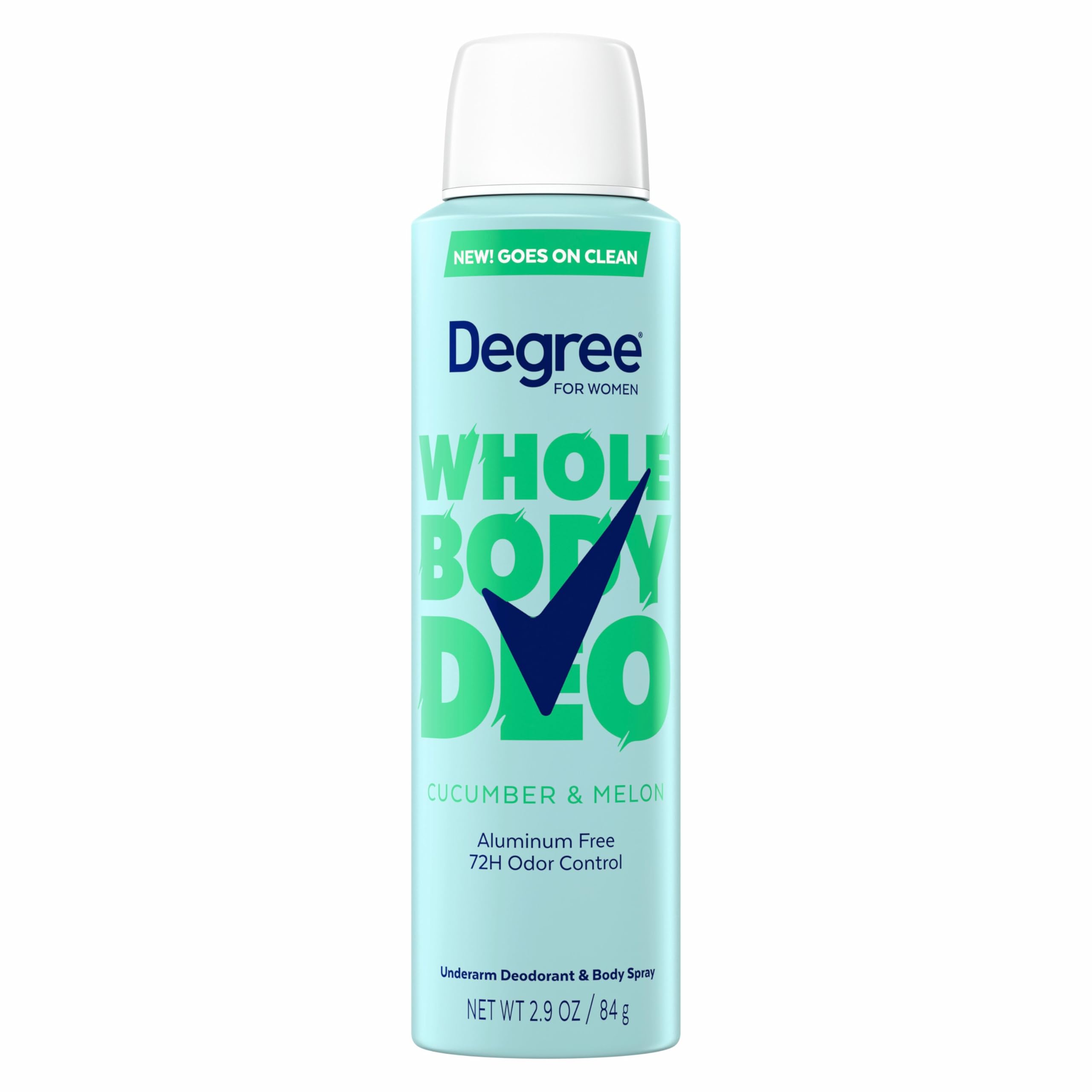 Degree Women Deodorant Spray Cucumber & Melon Scent Aluminum Free 72H Odor Protection 2.9 FO