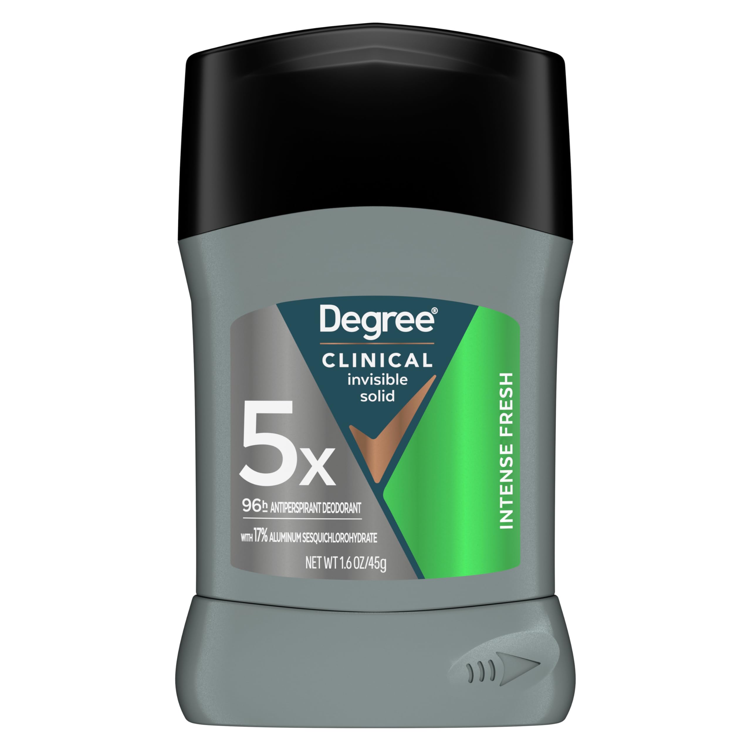 Degree antiperspirant deodorant for 96 Hour sweat and odor protection Intense Fresh 5X protection 1.6 oz