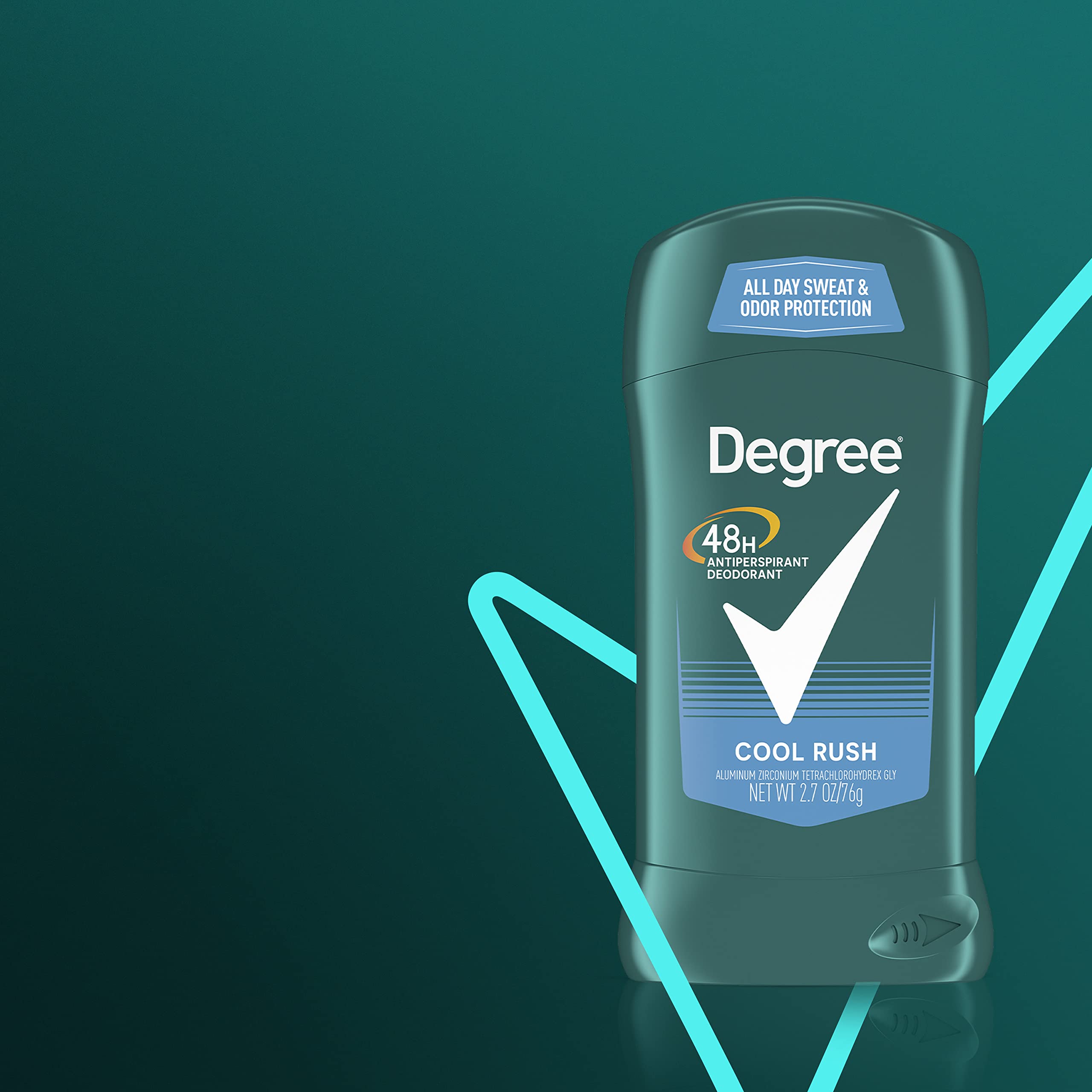 Degree Men Original Antiperspirant Deodorant for Men, Pack of 6, 48-Hour Sweat and Odor Protection, Cool Rush 2.7 oz