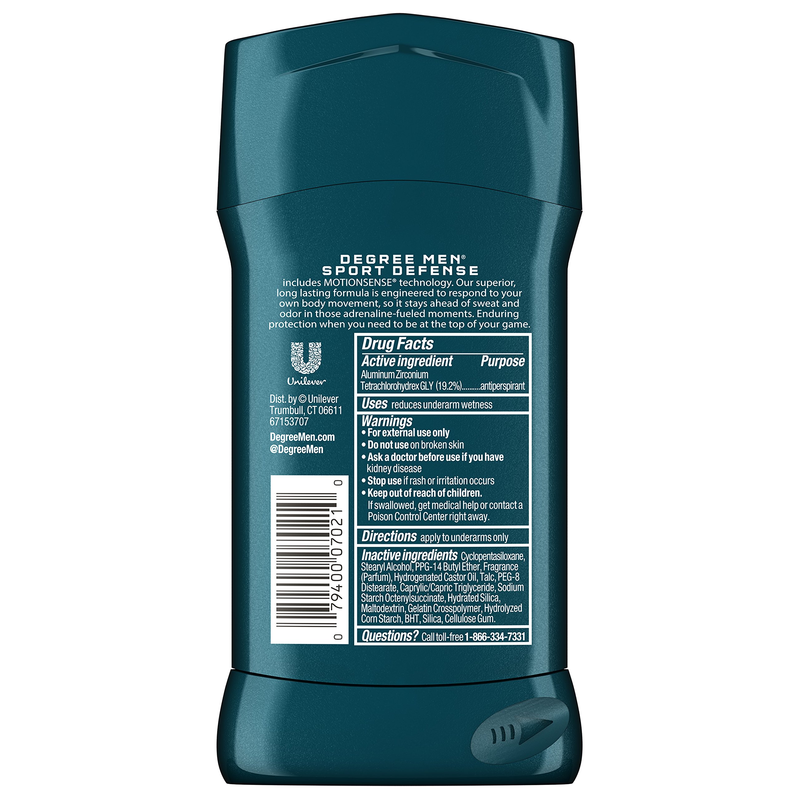 Degree Sport Defense Advanced Protection Antiperspirant Deodorant Stick, 2.7 oz